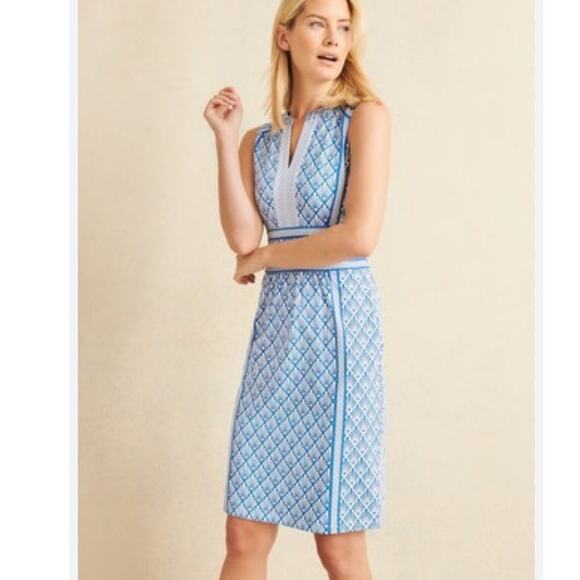 J. McLaughlin Dresses & Skirts - J. Mclaughlin Lola Dress Women Blue White Square Neck Stretch Sleeveless Shift M